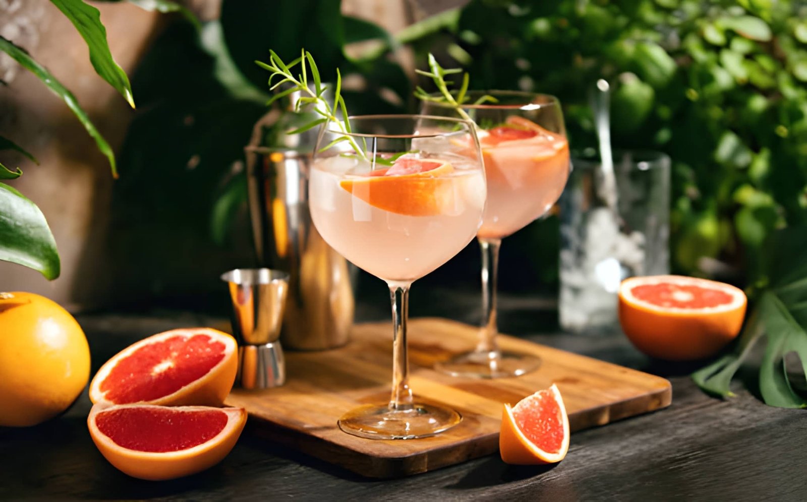 Craft Mixology Lab with Shakers, Jiggers, and Botanical Cocktails